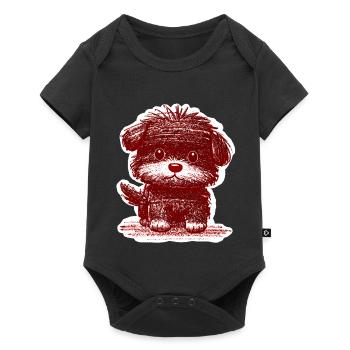 Fuzzy Puppy (Red) - Baby Premium short-sleeve bodysuit - black - Front