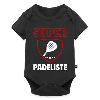 Super padeliste, fête des pères, noël - Body à manches courtes Premium Bébé - noir - Devant
