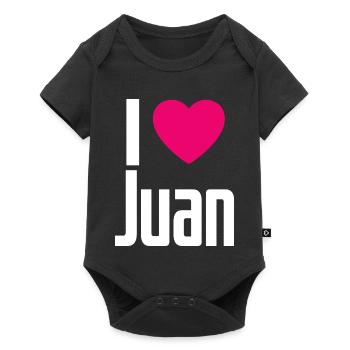 I Love Juan Pink Heart I Love Juan - Baby Premium short-sleeve bodysuit - black - Front