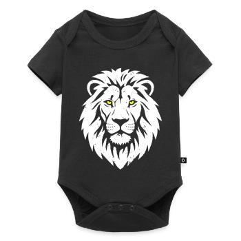 Tête de lion aux yeux jaunes Vecteur prédateur - Body à manches courtes Premium Bébé - noir - Devant