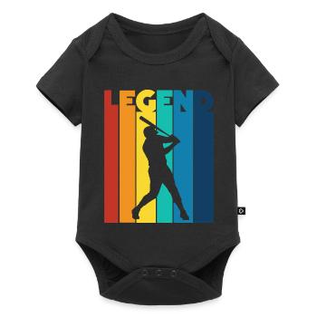 Légende du baseball Joueur rétro de frappeurs Fan - Body à manches courtes Premium Bébé - noir - Devant