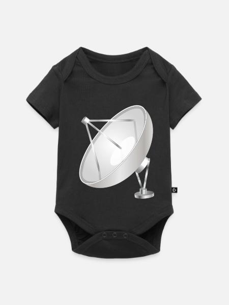 Satellitenschüssel im klaren modernen Look - Baby Premium Kurzarmbody - Schwarz