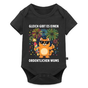 Cadeau mignon du réveillon du Nouvel An 2026 des Felins drôles - Body à manches courtes Premium Bébé - noir - Devant