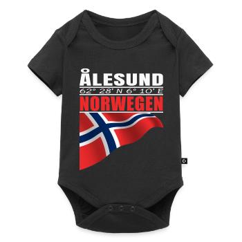 ÅLESUND - Baby Premium short-sleeve bodysuit - black - Front