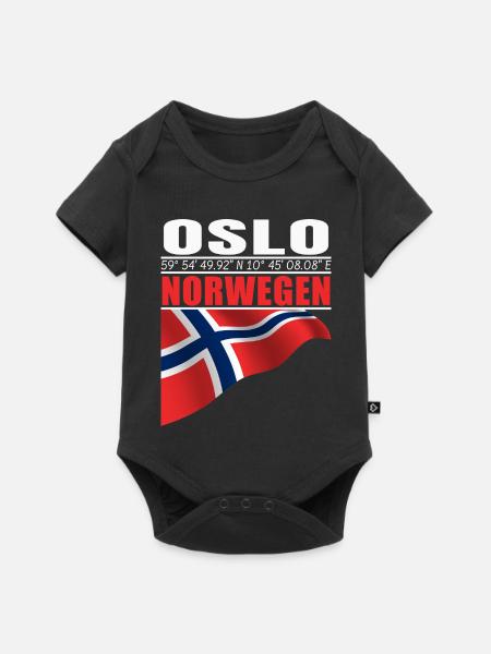 Oslo - Baby Premium Kurzarmbody - Schwarz