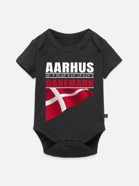 Aarhus - Baby Premium Kurzarmbody - Schwarz