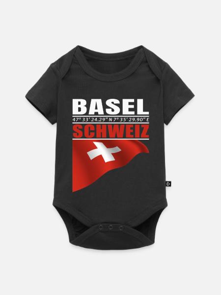 Basel - Baby Premium Kurzarmbody - Schwarz