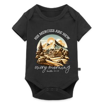 His Mercies Are New Every Morning Bible Verse - Baby Premium short-sleeve bodysuit - black - Front