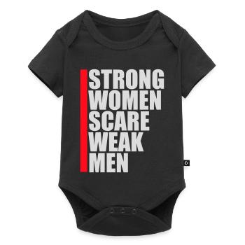 Strong Women Scare Weak Men Confident Feminist - Baby Premium short-sleeve bodysuit - black - Front