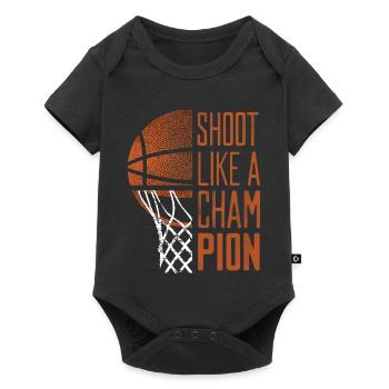 Citation de Shooter Comme un Champion de Basket - Body à manches courtes Premium Bébé - noir - Devant