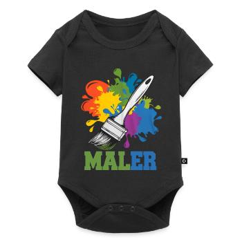 Costume de peintre Taches de peinture Pinceaux Taches de peinture - Body à manches courtes Premium Bébé - noir - Devant