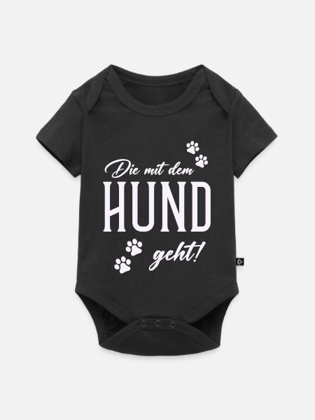 Hund und Gassi Stil - Baby Premium Kurzarmbody - Schwarz
