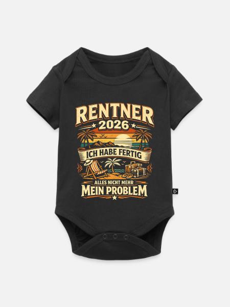 Rentner 2026 Abschiedsgeschenk Pension - Baby Premium Kurzarmbody - Schwarz