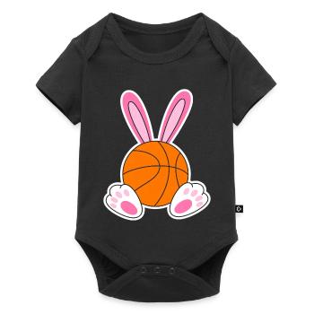 Easter Basketball Bunny Design - Baby Premium short-sleeve bodysuit - black - Front