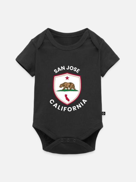 San Jose Shield Bear Emblem - Baby Premium Kurzarmbody - Schwarz
