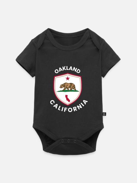 Emblem der Oakland-Bärenflagge - Baby Premium Kurzarmbody - Schwarz