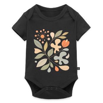 Abstract Floral Pattern Illustration - Baby Premium short-sleeve bodysuit - black - Front