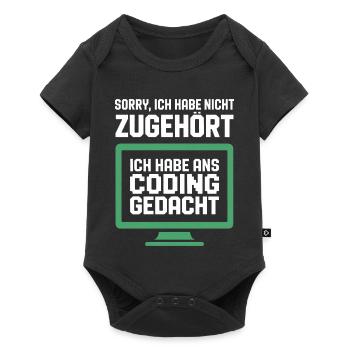 Coding thought on the screen - Baby Premium short-sleeve bodysuit - black - Front