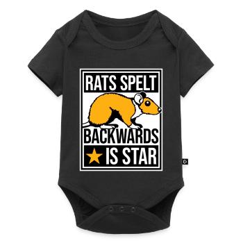 Rats Spelt Backwards Is Star Lustiger Ratte Spruch - Baby Premium short-sleeve bodysuit - black - Front