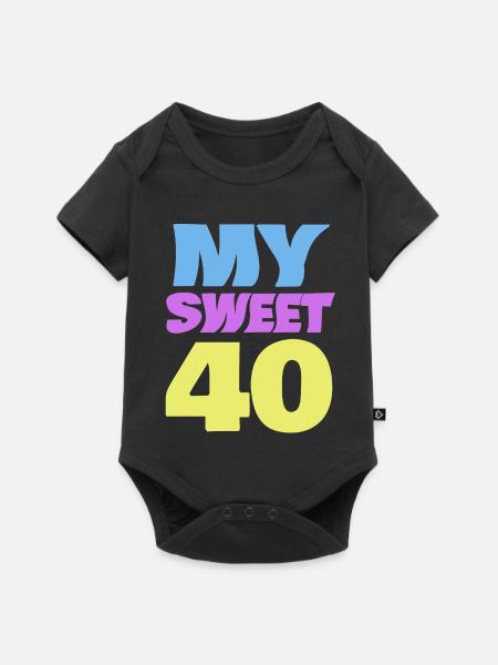 40er Farbexplosion Logo - Baby Premium Kurzarmbody - Schwarz
