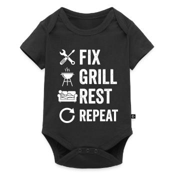 Fixer le grill repose Répéter la chemise Grilling artisan - Body à manches courtes Premium Bébé - noir - Devant