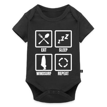 Eat Sleep Windsurf Repeat - Baby Premium short-sleeve bodysuit - black - Front
