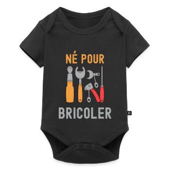 Né Pour Bricoler – Outils Colorés - Body à manches courtes Premium Bébé - noir - Devant