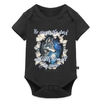 Citation chrétienne de Wolf - Body à manches courtes Premium Bébé - noir - Devant