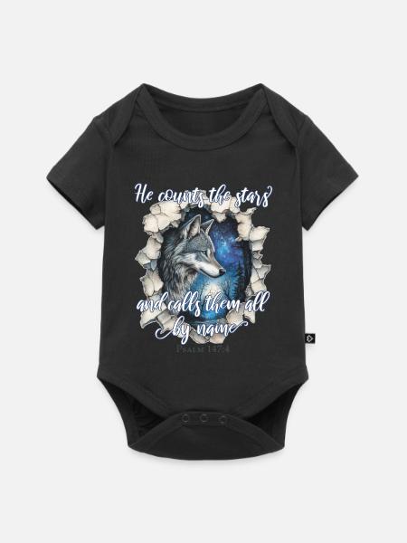Wolf Christliches Zitat - Baby Premium Kurzarmbody - Schwarz