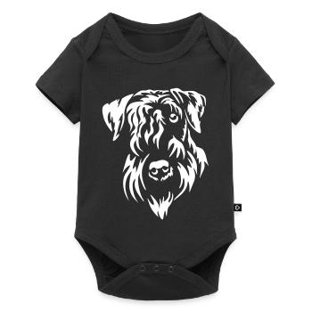 Cesky Terrier Kopf "Black Edition" - Baby Premium Kurzarmbody - Schwarz - Vorne