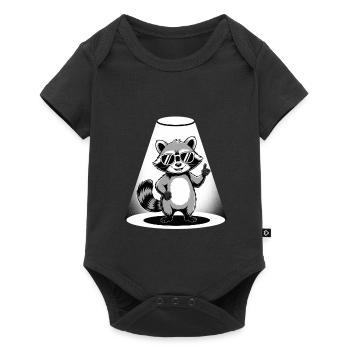 Raccoon Sunglasses - Baby Premium short-sleeve bodysuit - black - Front