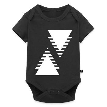 geometric triangles design - Baby Premium short-sleeve bodysuit - black - Front