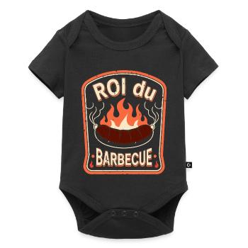 Rol du Barbecue — Saucisse en Flamme - Body à manches courtes Premium Bébé - noir - Devant