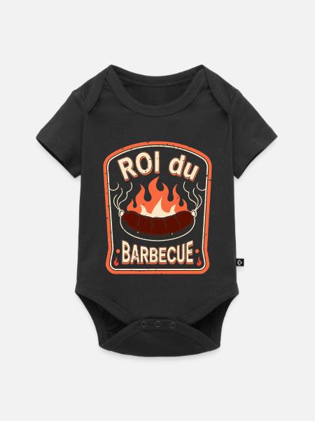 Barbecue Rol — Flammende Wurst - Baby Premium Kurzarmbody - Schwarz