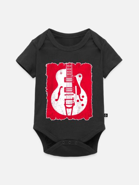 Graffiti-Gitarren-Silhouette - Baby Premium Kurzarmbody - Schwarz