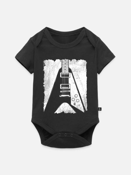 Graffiti-Gitarren-Silhouette - Baby Premium Kurzarmbody - Schwarz