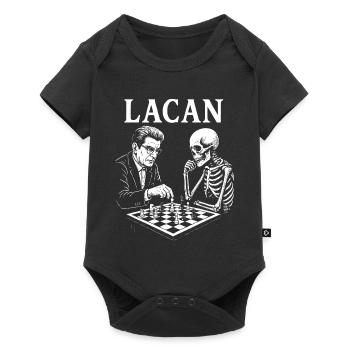 Jacques Lacan plays chess with skeleton - Baby Premium short-sleeve bodysuit - black - Front