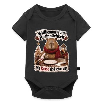Willkommen zur Besinnlichkeit, Die Kekse sind weg - Baby Premium Kurzarmbody - Schwarz - Vorne