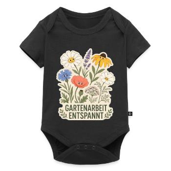 Gartenarbeit entspannt - Baby Premium Kurzarmbody - Schwarz - Vorne