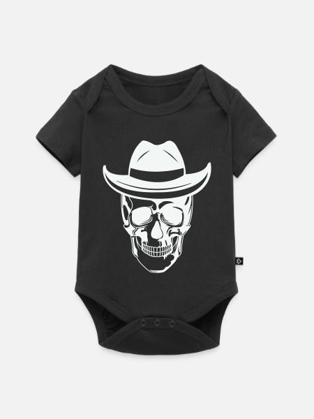 Skull mit Sonnenbrille - Baby Premium Kurzarmbody - Schwarz