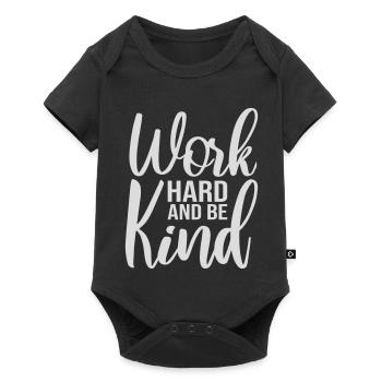 Travailler dur et être gentil Diligence inspirante Logo de la gentillesse - Body à manches courtes Premium Bébé - noir - Devant