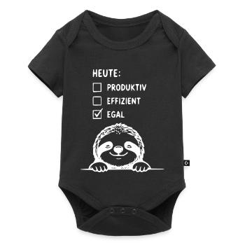 Sloth Checkliste Heute Egal - Baby Premium Kurzarmbody - Schwarz - Vorne