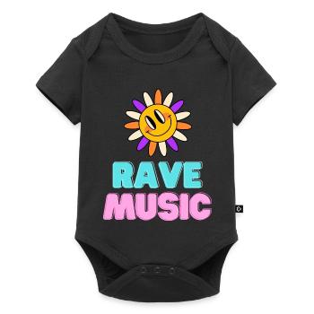 Sunshine Rave Music Neon Design - Baby Premium short-sleeve bodysuit - black - Front