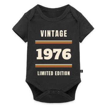 Vintage 1976 - 50th Birthday Vintage Gift - Baby Premium short-sleeve bodysuit - black - Front
