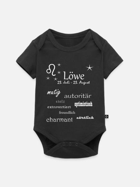 Löwe_Sternzeichen - Baby Premium Kurzarmbody - Schwarz