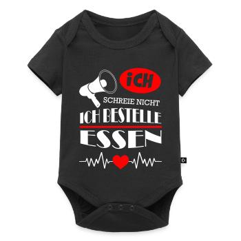 Ich schreie nicht Ich bestelle Essen - Baby Premium Kurzarmbody - Schwarz - Vorne