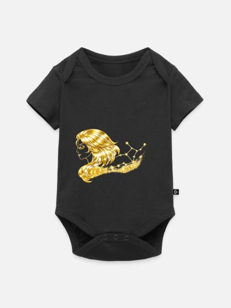 Sternzeichen Jungfrau - Baby Premium Kurzarmbody - Schwarz
