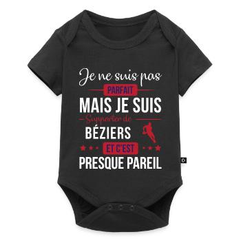 Je Ne Suis Pas Parfait Mais Je Suis Supporter D... - Body à manches courtes Premium Bébé - noir - Devant