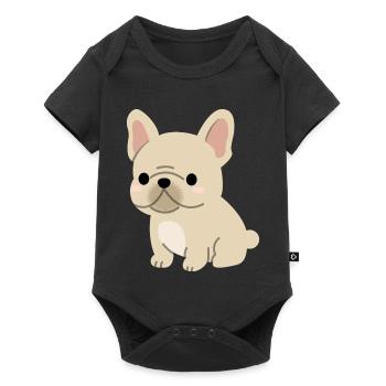 Charming French Bulldog Illustration - Baby Premium short-sleeve bodysuit - black - Front