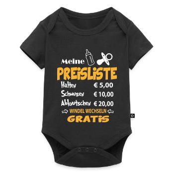 Preisliste für das Baby Windel wechseln - Baby Premium Kurzarmbody - Schwarz - Vorne